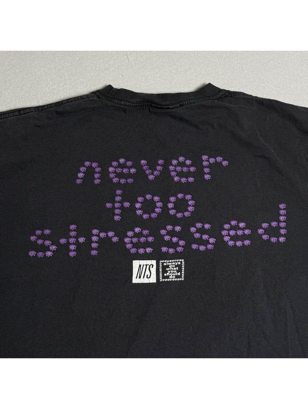 Always Do What You Should Do Black Graphic Tee L Shirt Mens Never Too Stressed